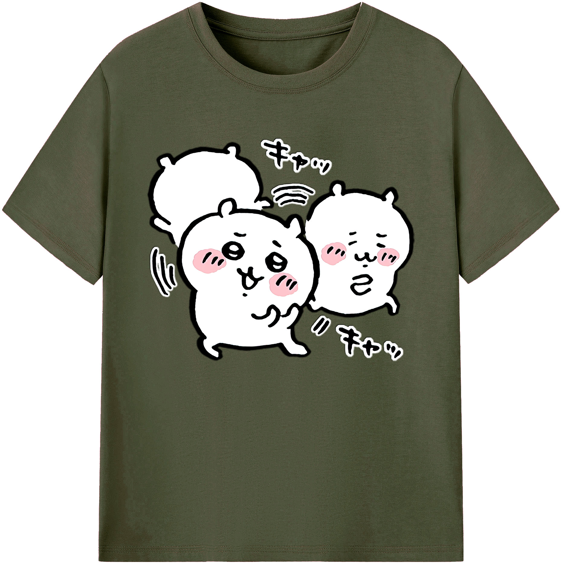 （画像用） ちいかわ ちいかわ Chii-kawa chiikawa 綿100％ メンズ半袖Tシャツ｜肌触りやわらか＆通気性